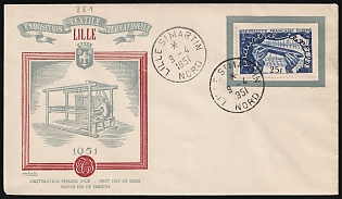 1951 (9 Apr) International Textile Exhibition in Lille, France, First Day Cover, FDC, from Lille, franked with 25fr, '283' marking