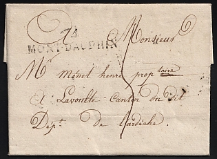 1826 (10 May) France, Stampless Cover from Mont-Dauphin