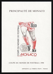 1994 Principality of Monaco, Imperforate, Special Souvenir Sheet