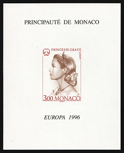 1996 Principality of Monaco, Imperforate, Special Souvenir Sheet
