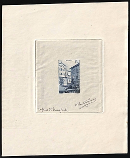 1946 1.50fr Principality of Monaco, Presentation Souvenir Sheet, Signature