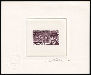 1992 10.00fr Principality of Monaco, Presentation Souvenir Sheet, Purple, Signature