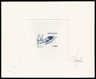 2002 1.00e Principality of Monaco, Presentation Souvenir Sheet, Blue, Signature