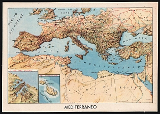 Italy, 'Mediterranean', WWII, Military Propaganda Postcard, Mint