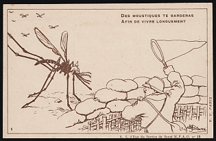 'Malaria in World War I', France, Postcard
