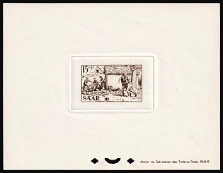 1956 15+5fr Saarland, Germany, Presentation Souvenir Sheet