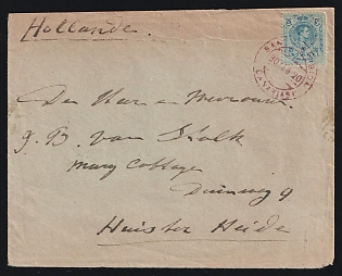 Canary Islands: 1920 (Feb. 30) Cover to the Netherlands franked with 25c Alfonso tied by red 'San/Canariasi' postmark. 'Las Palmas' transit backstamp (March 1) and Dutch 'Huis ter Heide' arrival backstamp (March 10). Some edge wear