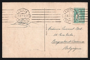 Portugal: 1922 (Aug. 31) Lisbon Bull Ring picture postcard to Belgium franked with 24c Ceres tied by 'Lisboa' roller
