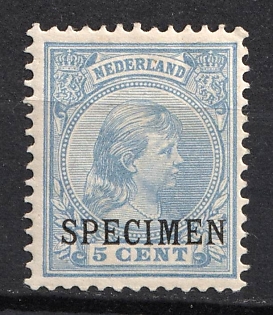 1891-93 5c Netherlands, Specimen