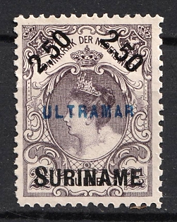 1900 2.50g Suriname, Netherlands Colonies, 'Ultramar', Specimen