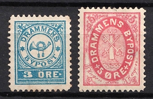 1880-86 Norway, Drammen Bypost Local Post