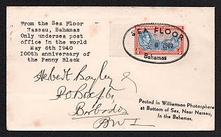1940 (6 May) Bahamas Cover 'Sea Floor' from Nassau (Bahamas) to Bridgetown (Barbados), franked with 4p, with black handstamp