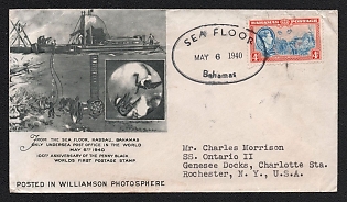 1940 (6 May) Bahamas Commercial Cover 'Sea Floor' from Nassau (Bahamas) to Rochester (United States), franked with 4p, with black handstamp