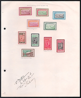 Cameroon, French Colonies Presentation Sheet with stamps, signature of general of Cameroon