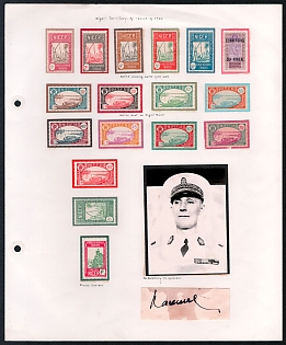 Niger Territory, French Colonies Presentation Sheet with stamps, Photograph and signature of Governor