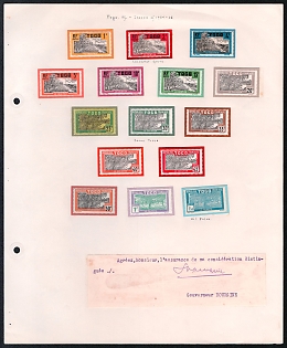 Togo, French Colonies Presentation Sheet with stamps, Signature of Governor Bourgine