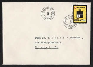 Switzerland Field Post 'Headquarters of the bicycle battalion 5', Military Post Cover to Zurich  (Switzerland), franked with Postmark 'Active service 1940 RDF. BAT. 5'