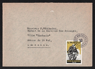 Switzerland Field Post 'Cp. motorcycle 10', Military Post Cover to Lausanne (Switzerland), franked with Postmark 'MOB.DE GUERRE 1939'