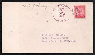 1931 (1 Apr) United States, Chicago (USA) Locally Adressed Cover 'April fool's day', franked with 2c, with violet 'Finch' Handstamp