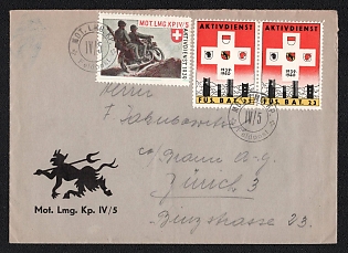 Switzerland Field Post 'Motorized Machine Gun Company IV/5', Military Post Cover to Zurich (Switzerland), franked with Postmark 'Active duty 1939-40'