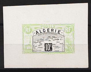 1906 10fr Algeria, French Colonies, Essay, Green