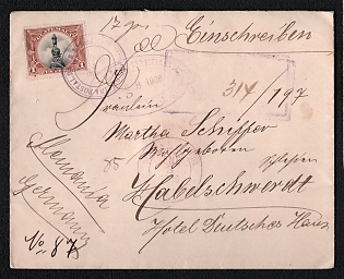 1906 (3 Jan) Guatemala Recommended Cover from El Porvenir (Guatemala), via Quezaltenango, via Guatemala City, to Habelschwerdt (Germany), franked with 1p, Wax Seal