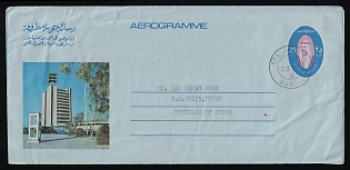 1976 25f Kuwait Postal Stationery Aerogram Cover from Ahmadi (Kuwait) via Seoul (Republic of Korea) to Pusan (Republic of Korea), redirected to Tokyo (Japan)