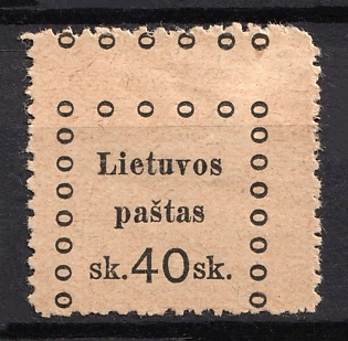 1919 40sk Lithuania SHIFTED Perforation