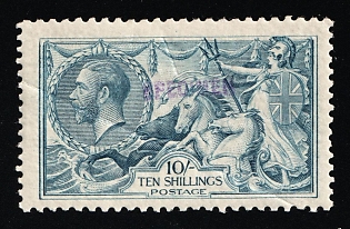 1918 10s Great Britain, Specimen, Certificate, Type 31