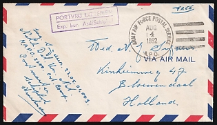 1952 (14 Aug) Netherlands, Military Mail, Free Postal Army Air Force Service, Airmail Cover to Bloemendaal