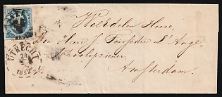1852 (28 Apr) Netherlands, Cover from Utrecht via Maarssen to Amsterdam franked with 5c