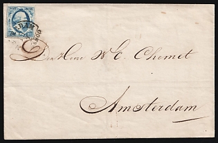 185_ (15 Feb) Netherlands, Cover locally addressed in Amsterdam franked with 5c