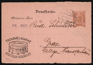 1908 (30 Mar) Austria-Hungary, 3h Postal Stationery Advertising Postcard from Vienna to Dr. Schuster at general hospital in Graz