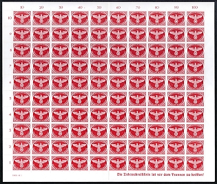 1942 Germany Military Mail Field Post Feldpost, Airmail, Full Sheet, Sheet Inscriptions