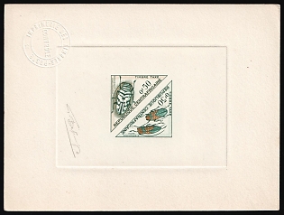 1961 0.50fr, Central African Republic, Master Die Proof Sheetlet, Imperforate, Signature