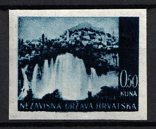 1941 0.50k Croatia, NDH, Proof, Imperforate, Thin Paper