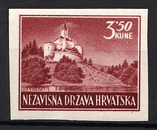 1943 3.50k Croatia, NDH, Imperforate