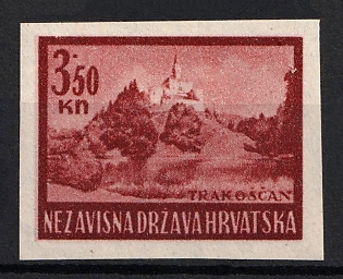 1943-44 3.50k Croatia, NDH, Proof, Imperforate, Thin Paper