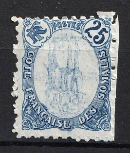 1902 25fr, French Somali Coast, Inverted Center