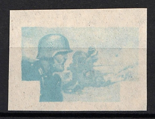 1943 3.50k+1.50k Croatian Legion, Croatia, NDH, Proof, Imperforate, Thin Paper