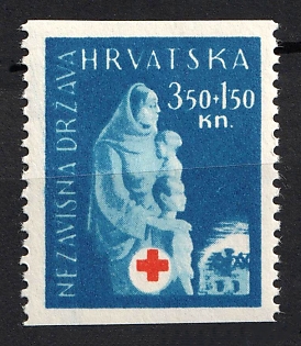 1943 3.50k+1.50k Croatia, NDH, Missing Perforation