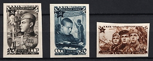 1947 29th Anniversary of the Soviet Army, Soviet Union, USSR, Russia, Imperforate, Complete Set