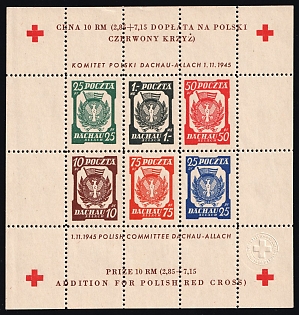 1945 Dachau - Allach, Poland, DP Camp, Displaced Persons Camp, Souvenir Sheet