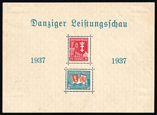 1937 Danzig Gdansk, Germany, Souvenir Sheet