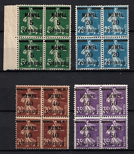 1920 Memel, Germany, Block of Four