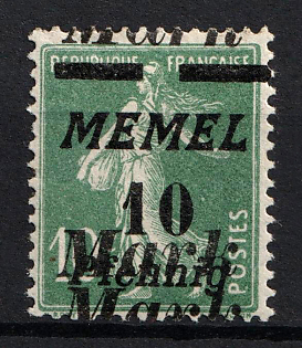 1922 10m, Memel, Germany, Printf Error 'Double Overprint', Shifted overprint