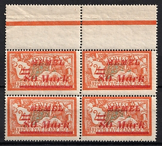 1922 Memel, Germany, Orange Control Strip, Margin
