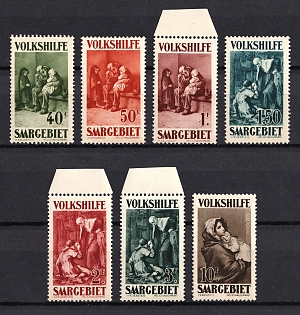 1929 Saar, Germany, Complete Set, Margins