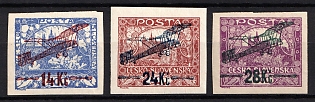 1920 Czechoslovakia, Airmail, Imperforate, Complete Set