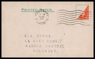 1940 (25 Jan) Guernsey, German Occupation, Germany, Postcard locally addressed in Guernsey, franked with Bisect 2p